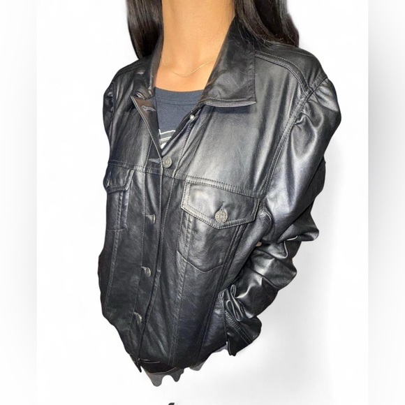 Gap Black Vegan Leather Jacket - Picture 3 of 8
